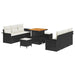 Tuin Sofa Set 9 st 8-Aantal zitplaatsen Zwart en Crème