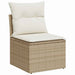 Tuin Sofa Set 9 st 8-Aantal zitplaatsen Beige en Crème