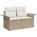 Tuin Sofa Set 9 st 8-Aantal zitplaatsen Beige en Crème