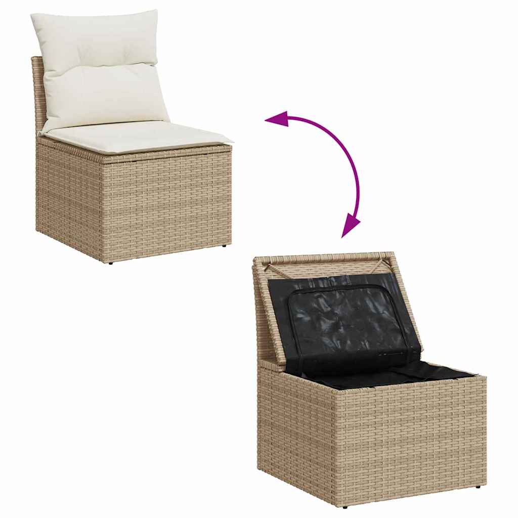 Tuin Sofa Set 9 st 8-Aantal zitplaatsen Beige en Crème