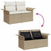 Tuin Sofa Set 9 st 8-Aantal zitplaatsen Beige en Crème