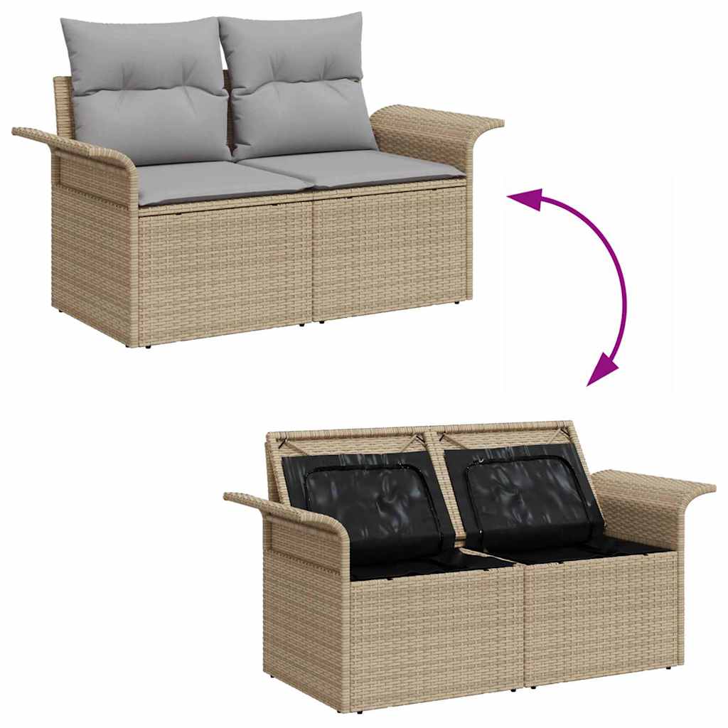 Tuin Sofa Set 10 st 9-Aantal zitplaatsen Beige en Licht Grijs
