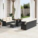 Tuin Sofa Set 10 st 9-Aantal zitplaatsen Zwart en Crème