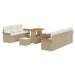 Tuin Sofa Set 10 st 9-Aantal zitplaatsen Beige en Crème