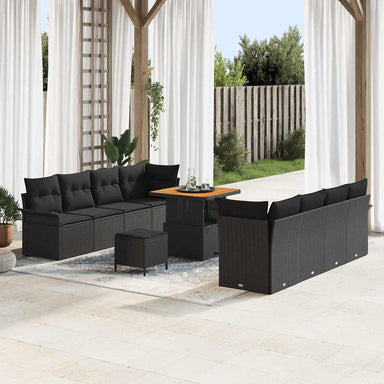 Tuin Sofa Set met kussen met opslag Zwart 80 x 80 x 71 cm