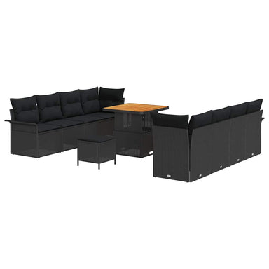 Tuin Sofa Set met kussen met opslag Zwart 80 x 80 x 71 cm