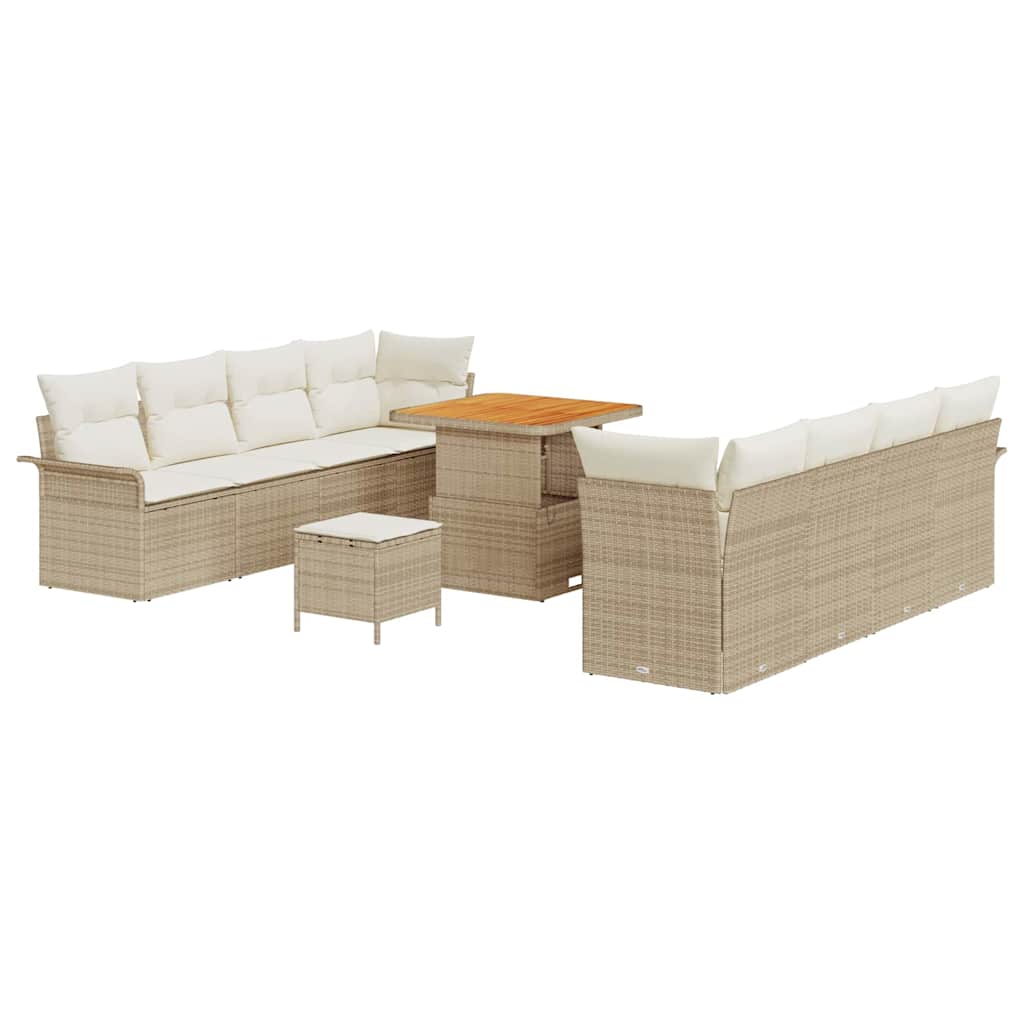Tuin Sofa Set met kussen Beige en Crème 80 x 80 x 71 cm