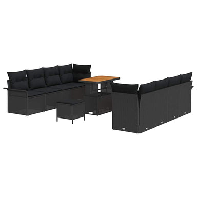 Tuin Sofa Set met kussen met opslag Zwart 90 x 55 x 71 cm