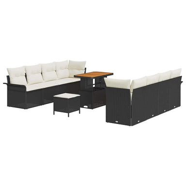 Tuin Sofa Set met kussen Zwart en Crème 90 x 55 x 71 cm