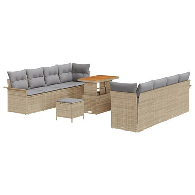Tuin Sofa Set met kussen Beige en Licht Grijs 90 x 55 x 71 cm