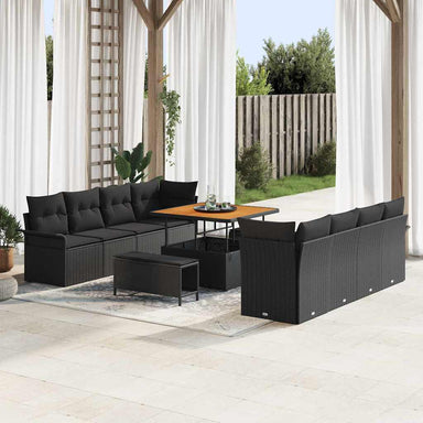 Tuin Sofa Set met kussen met opslag Zwart 100 x 100 x 71 cm