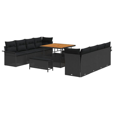 Tuin Sofa Set met kussen met opslag Zwart 100 x 100 x 71 cm