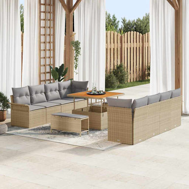 Tuin Sofa Set met kussen Beige en Licht Grijs 100 x 100 x 71 cm