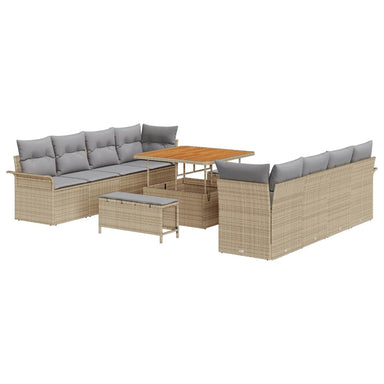 Tuin Sofa Set met kussen Beige en Licht Grijs 100 x 100 x 71 cm