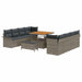 Tuin Sofa Set met kussen met opslag Grijs 100 x 100 x 71 cm