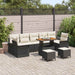 Tuin Sofa Set 10 st 9-Aantal zitplaatsen Zwart en Crème