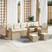 Tuin Sofa Set 10 st 9-Aantal zitplaatsen Beige en Crème