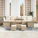Tuin Sofa Set 10 st 9-Aantal zitplaatsen Beige en Crème
