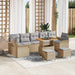 Tuin Sofa Set 10 st 9-Aantal zitplaatsen Beige en Licht Grijs