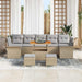 Tuin Sofa Set 10 st 9-Aantal zitplaatsen Beige en Licht Grijs