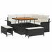 Tuin Sofa Set 8 st 7-Aantal zitplaatsen Zwart en Crème