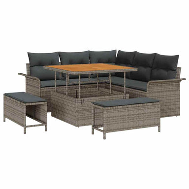 Tuin Sofa Set 8 st 7-Aantal zitplaatsen Grijs
