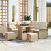 Tuin Sofa Set 8 st 7-Aantal zitplaatsen Beige en Crème