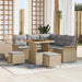 Tuin Sofa Set 8 st 7-Aantal zitplaatsen Beige en Licht Grijs