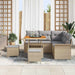 Tuin Sofa Set 8 st 7-Aantal zitplaatsen Beige en Licht Grijs
