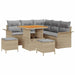 Tuin Sofa Set 8 st 7-Aantal zitplaatsen Beige en Licht Grijs
