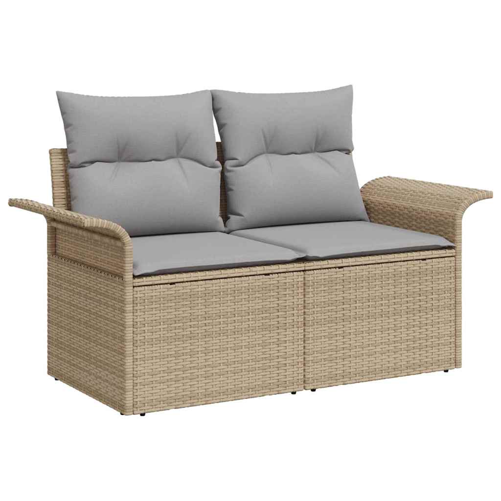 Tuin Sofa Set 8 st 7-Aantal zitplaatsen Beige en Licht Grijs