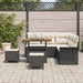 Tuin Sofa Set 8 st 7-Aantal zitplaatsen Zwart en Crème