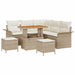 Tuin Sofa Set met kussen met opslag 8 pcs Beige en Crème