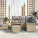 Tuin Sofa Set 8 st 7-Aantal zitplaatsen Beige en Licht Grijs
