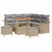 Tuin Sofa Set 8 st 7-Aantal zitplaatsen Beige en Licht Grijs
