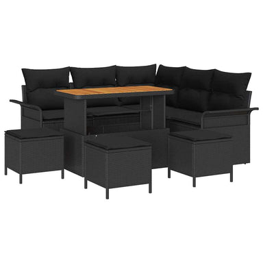 Tuin Sofa Set 9 st 8-Aantal zitplaatsen Zwart