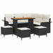 Tuin Sofa Set 9 st 8-Aantal zitplaatsen Zwart en Crème