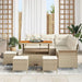 Tuin Sofa Set met kussen met opslag 9 pcs Beige en Crème