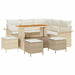 Tuin Sofa Set met kussen met opslag 9 pcs Beige en Crème