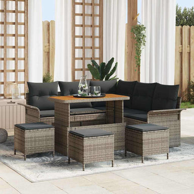 Tuin Sofa Set 9 st 8-Aantal zitplaatsen Grijs