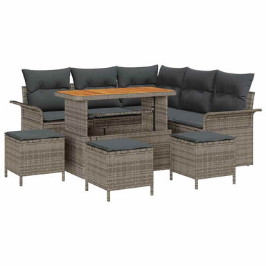 Tuin Sofa Set 9 st 8-Aantal zitplaatsen Grijs