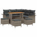 Tuin Sofa Set 9 st 8-Aantal zitplaatsen Grijs