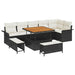 Tuin Sofa Set 9 st 8-Aantal zitplaatsen Zwart