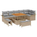 Tuin Sofa Set 9 st 8-Aantal zitplaatsen Beige en Licht Grijs