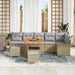 Tuin Sofa Set 9 st 8-Aantal zitplaatsen Beige en Licht Grijs