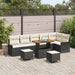Tuin Sofa Set 9 st 8-Aantal zitplaatsen Zwart en Crème