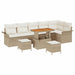 Tuin Sofa Set 9 st 8-Aantal zitplaatsen Beige en Crème