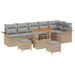 Tuin Sofa Set 9 st 8-Aantal zitplaatsen Beige en Licht Grijs