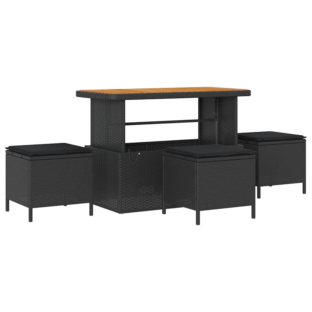 Tuin Sofa Set 10 st 9-Aantal zitplaatsen Zwart