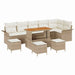 Tuin Sofa Set 10 st 9-Aantal zitplaatsen Beige en Crème